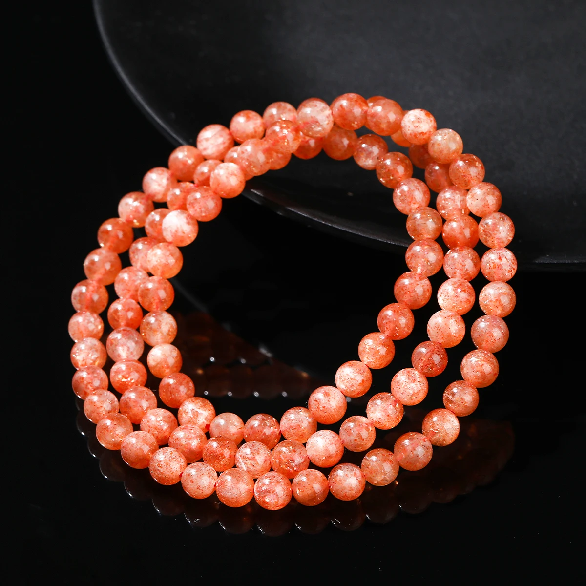 JD 7A Luxury Natural Golden Suntone Multi-layer Charm Bracelets Women Genuine Gemstone Bead Handmade Stretch Power Healing Gift