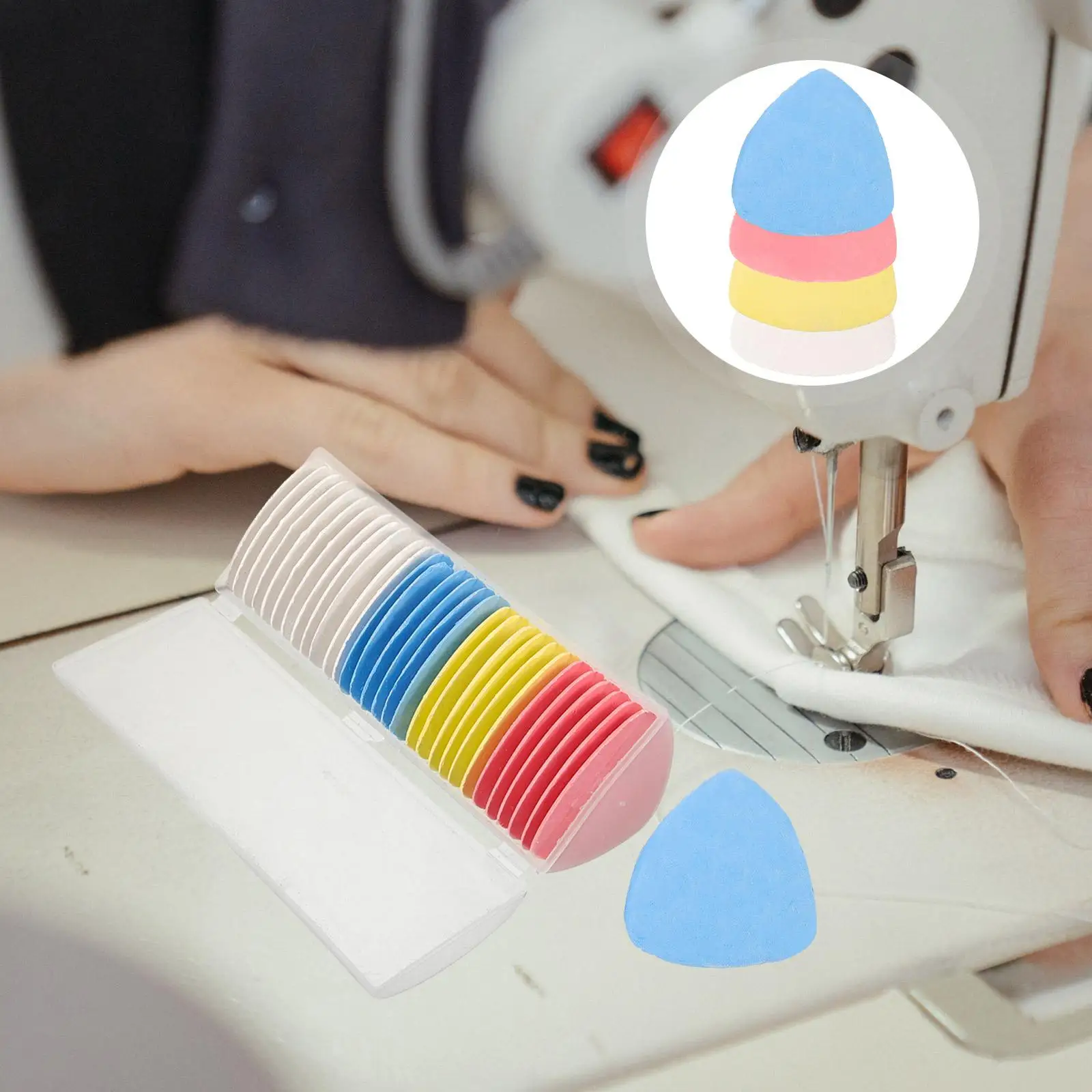 30 Pcs Tailor Chalk Fabric Markers for Sewing Triangular Design Long Lasting Random Colors Sewing Tools Bulk Marking