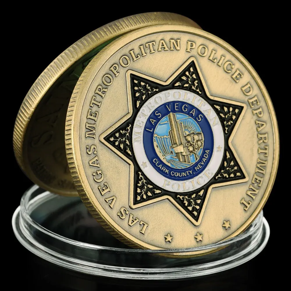 United States Las Vegas Metropolitan Police Department Souvenir Bronze Plated Coin Saint Micheal Pattern Challenge Coin