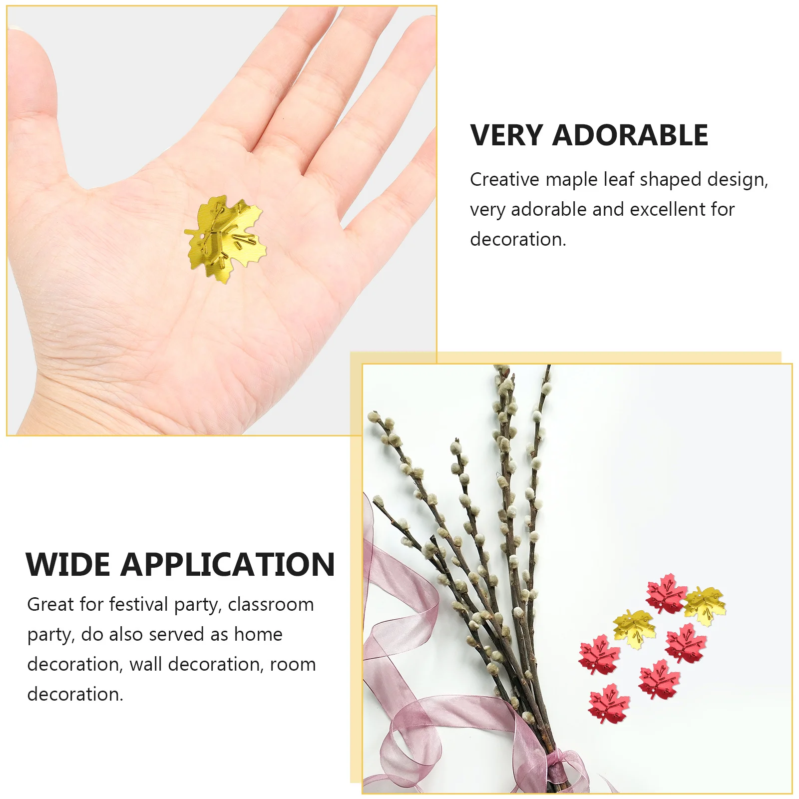 

5pcs Party Props Maple Leaf Shaped Glitter Confetti Festival Decoration Thanksgiving Ornaments Paillette Confetti Decorations