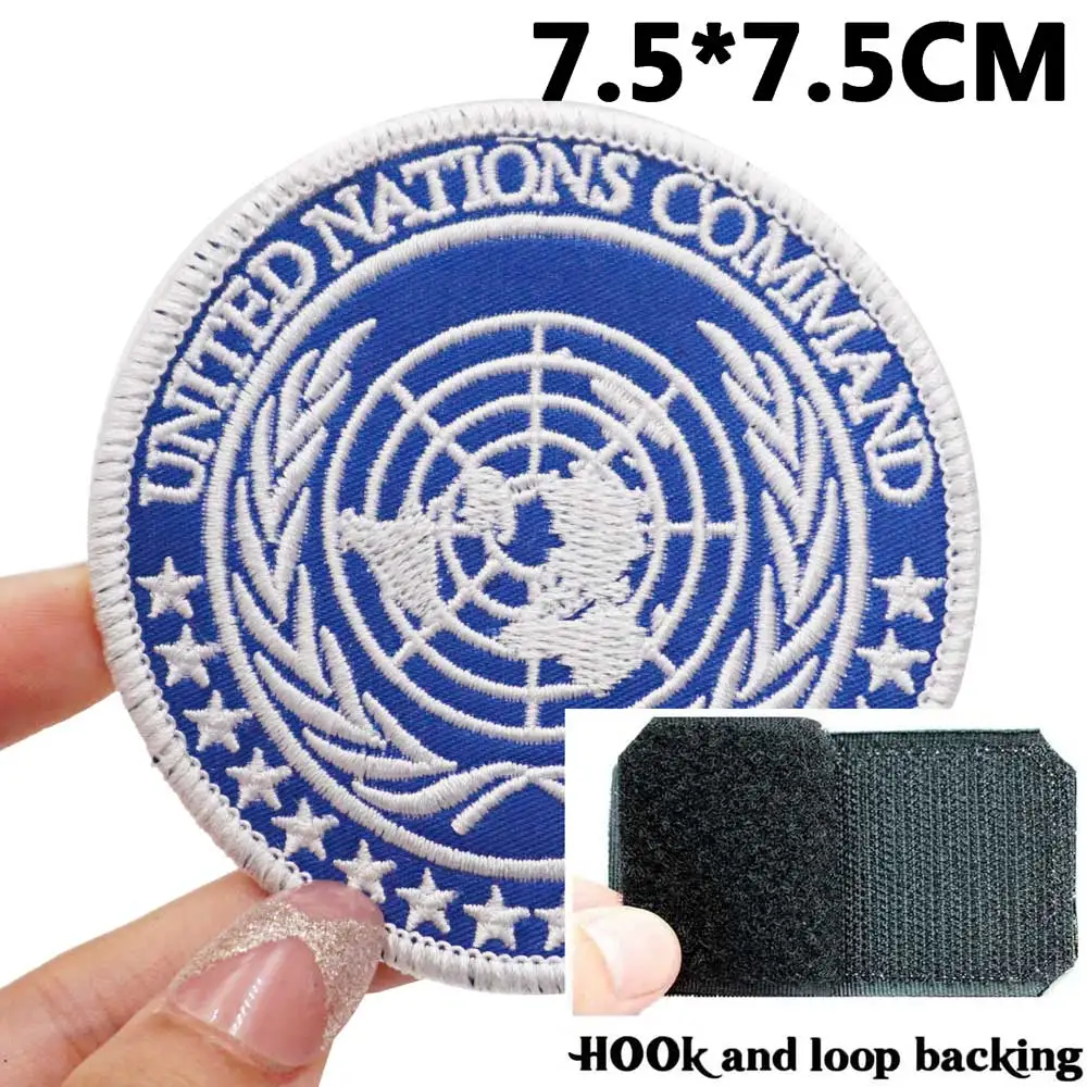 united nations command Tactical Embroidery Patches with hook Backing for Backpacks Clothing military Accessories