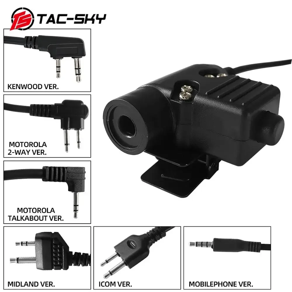 TAC-SKY U94 Ptt Tactical Ptt Outdoor Jacht Sport Tactische Headset Walkie Talkie Militaire Radio Headset Adapter PTTU94 Ptt