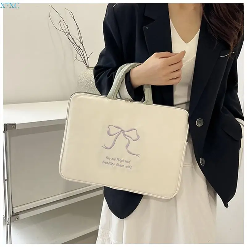 X7XC حقيبة كمبيوتر محمول مقاومة للماء مع مقبض حقيبة كمبيوتر محمول كم رقيقة حقيبة حمل الكمبيوتر غطاء حقيبة الكمبيوتر الهدايا