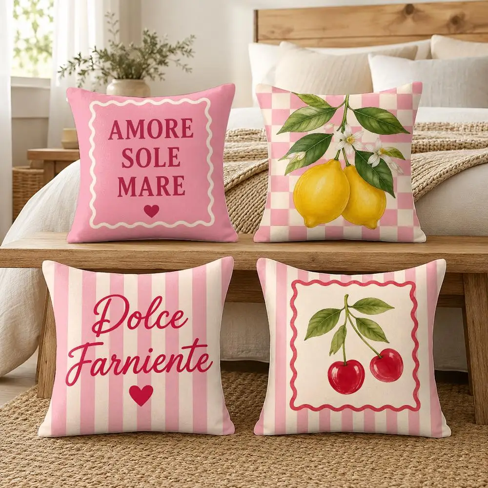 Italian Vintage Girlish Style Cushion Cover Silky Short Plush Invisible Zipper Dustproof Sofa Pillow Case For Home Decor