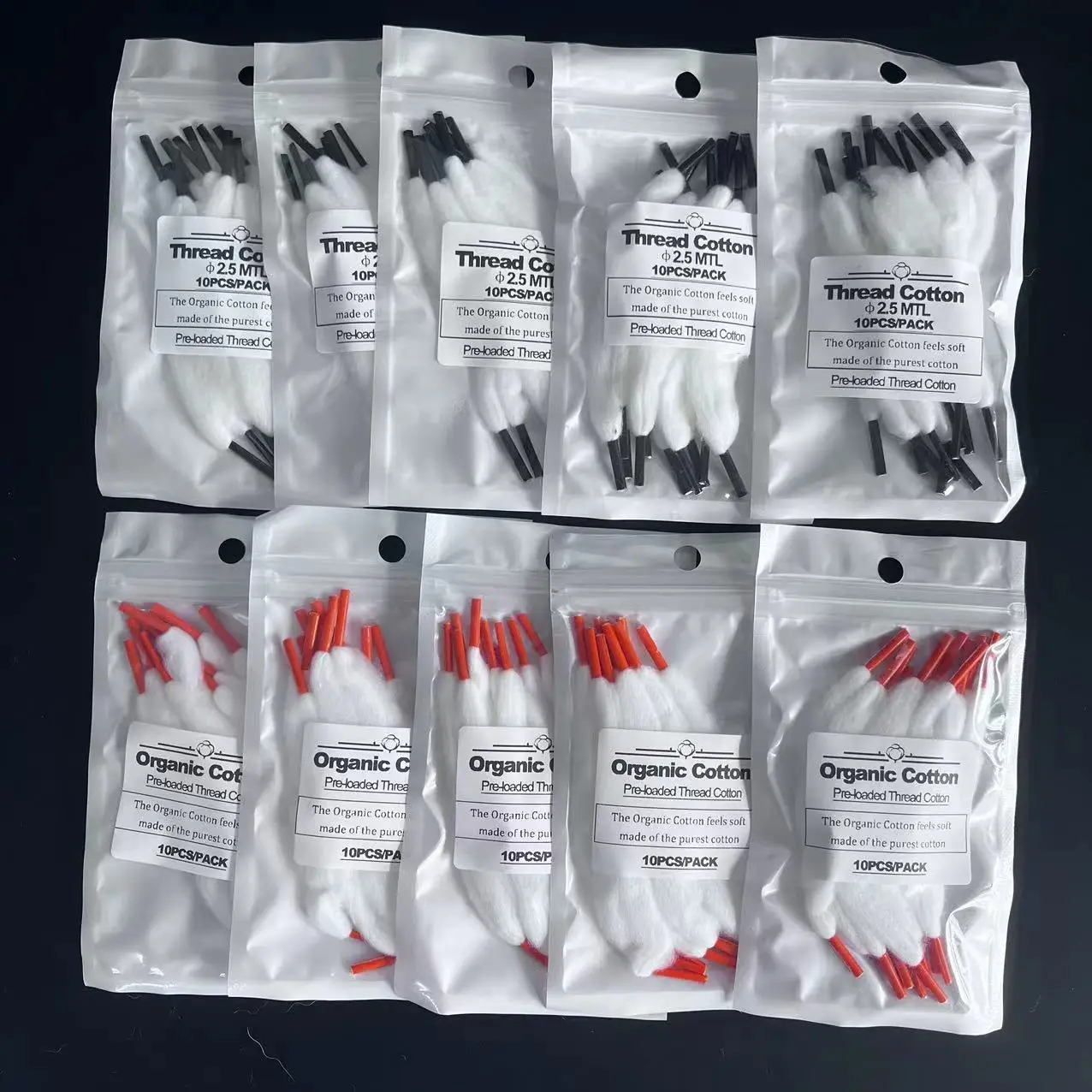 Original 10/3Pack Premium Organic Cotton Wool MTL/DL/MESH/BB Billet/BoRo Thread ShoeLace Cotton 2.5/3mm Repair Tools