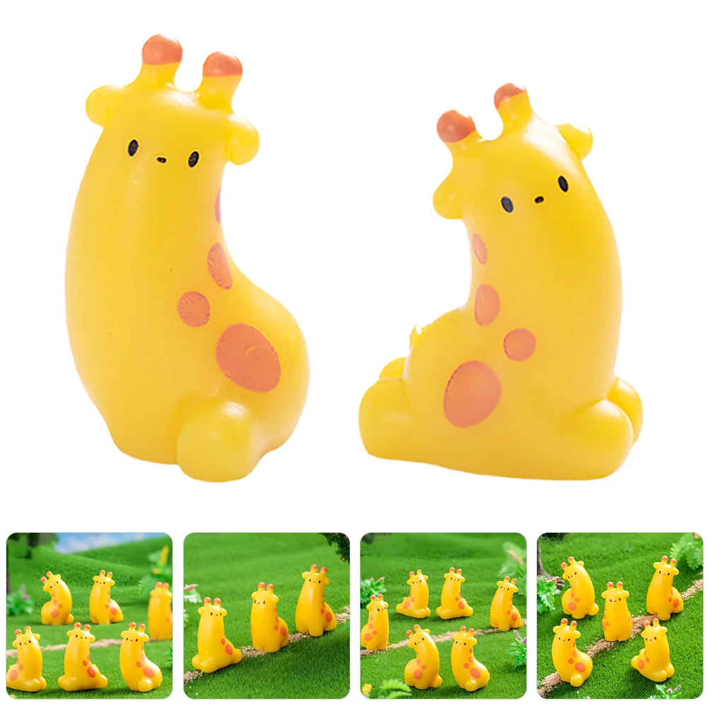 

6 Pcs Giraffe Ornaments Home Decor Minature Things Hanging Accessories Adorable Miniature Animal