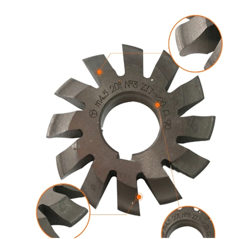 Imagem -05 - Módulo Pa20 Graus No.1-no.8 Hss Gear Milling Cutter Ferramentas de Corte de Engrenagem Pcs M0.4 M0.5 M0.6 M0.7 M0.8 m1 M1.25 M1.5 m2 m3 m4