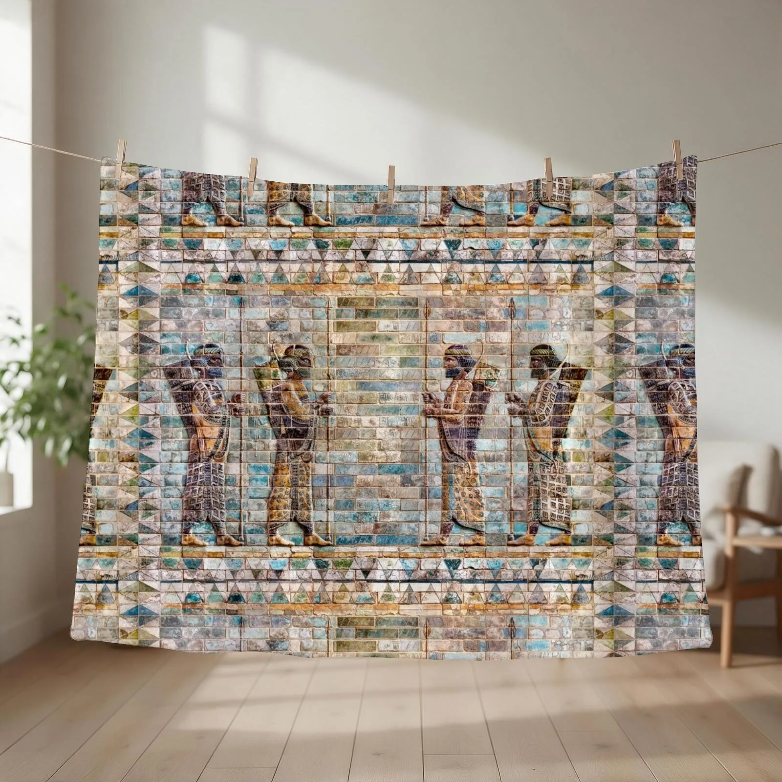 Four Persian Immortals 04 Throw Blanket couch cozy soft plush fuzzy picnic outdoor blanket