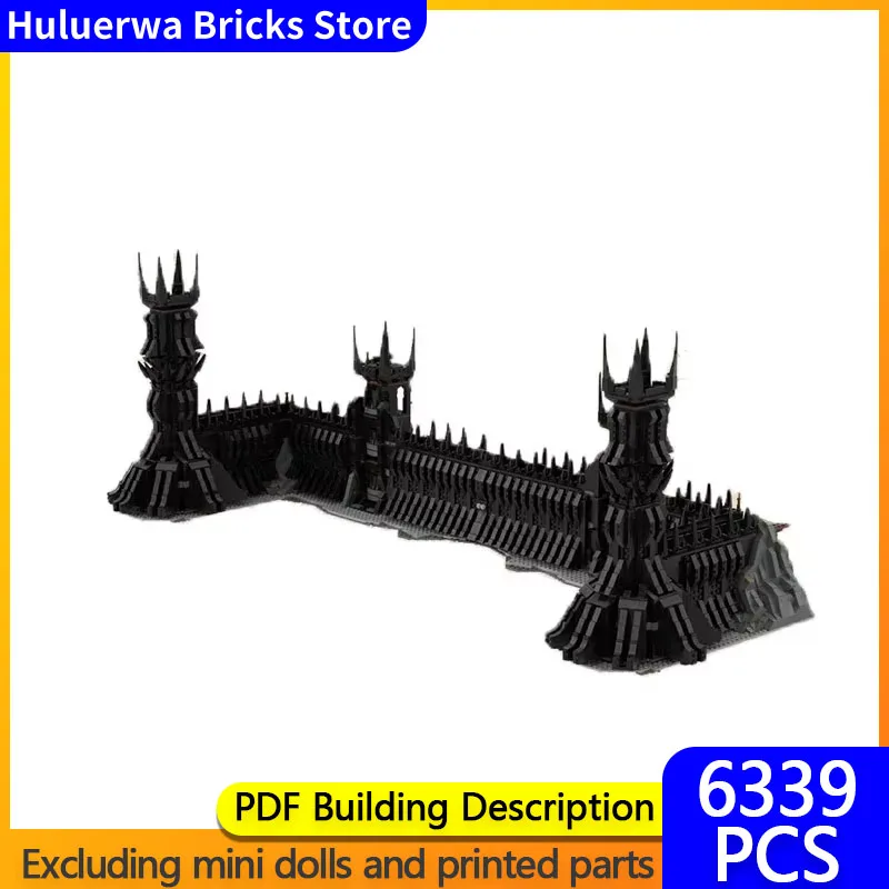 Ring Movie Model MOC Building Bricks Castle Black City Wall Gate Modular Technology Gifts Holiday Assemble Children Toys Suit