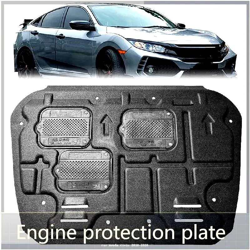 

For Honda Civic 2016-2020 Under Engine Guard Board Splash Shield Mud Fender Plate Cover Black Car Mudflap Mudapron Mudguard