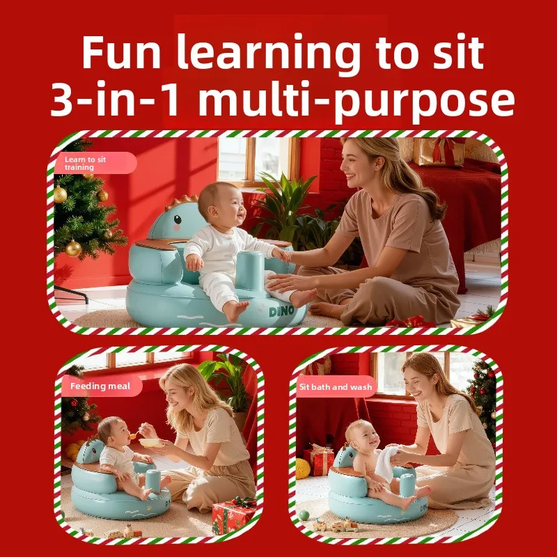 هدية الوالدين والطفل الأكثر مبيعًا في عيد الميلاد: مقعد أطفال قابل للنفخ من مادة PVC - مساعد مثالي للتعلم والمرح للأطفال