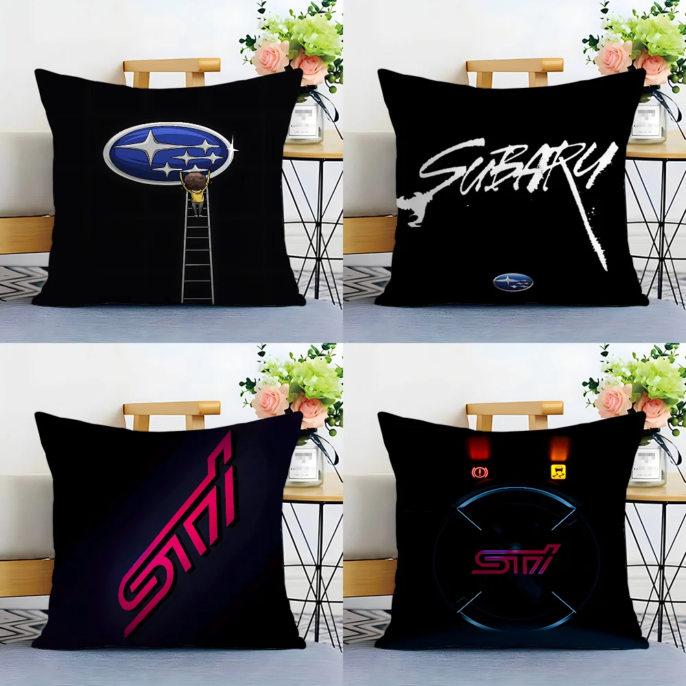 jdm S-suBaruS w-WRX Sti Logo Pillow Case Plush Fabric Soft  Pillowcase Double Sided Print Cushion Cover Household Gifts