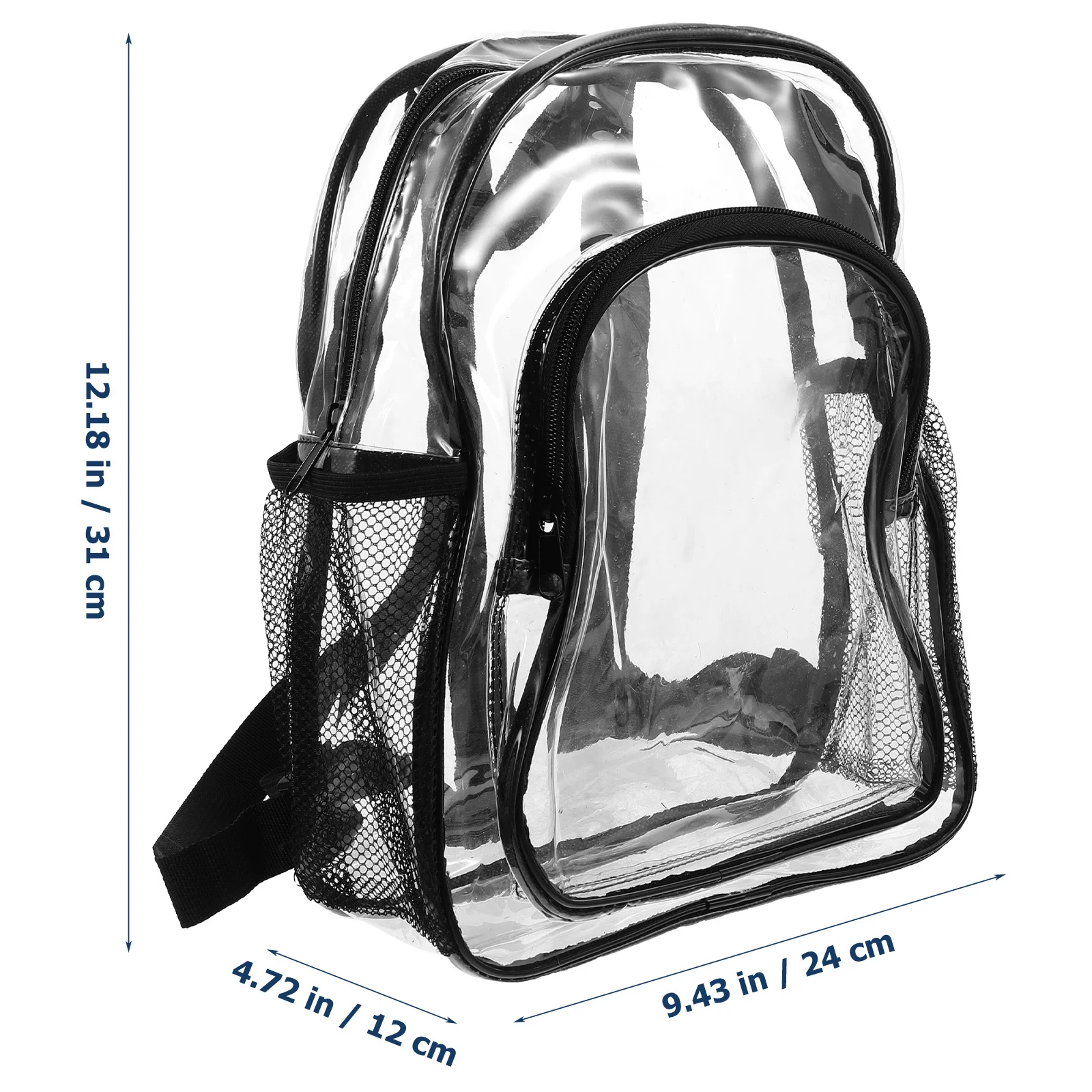 Stylish Transparent PVC Backpack Cute Clear Rucksack Adjustable Strap for Women Travel School Shopping Stadium Approved