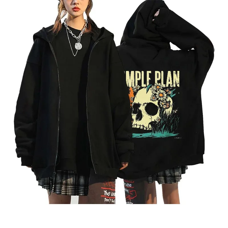 

Мужская куртка с капюшоном, черная, простая, с черепом и цветочным принтом, музыкальный фестиваль, уличная одежда, повседневная верхняя одежда