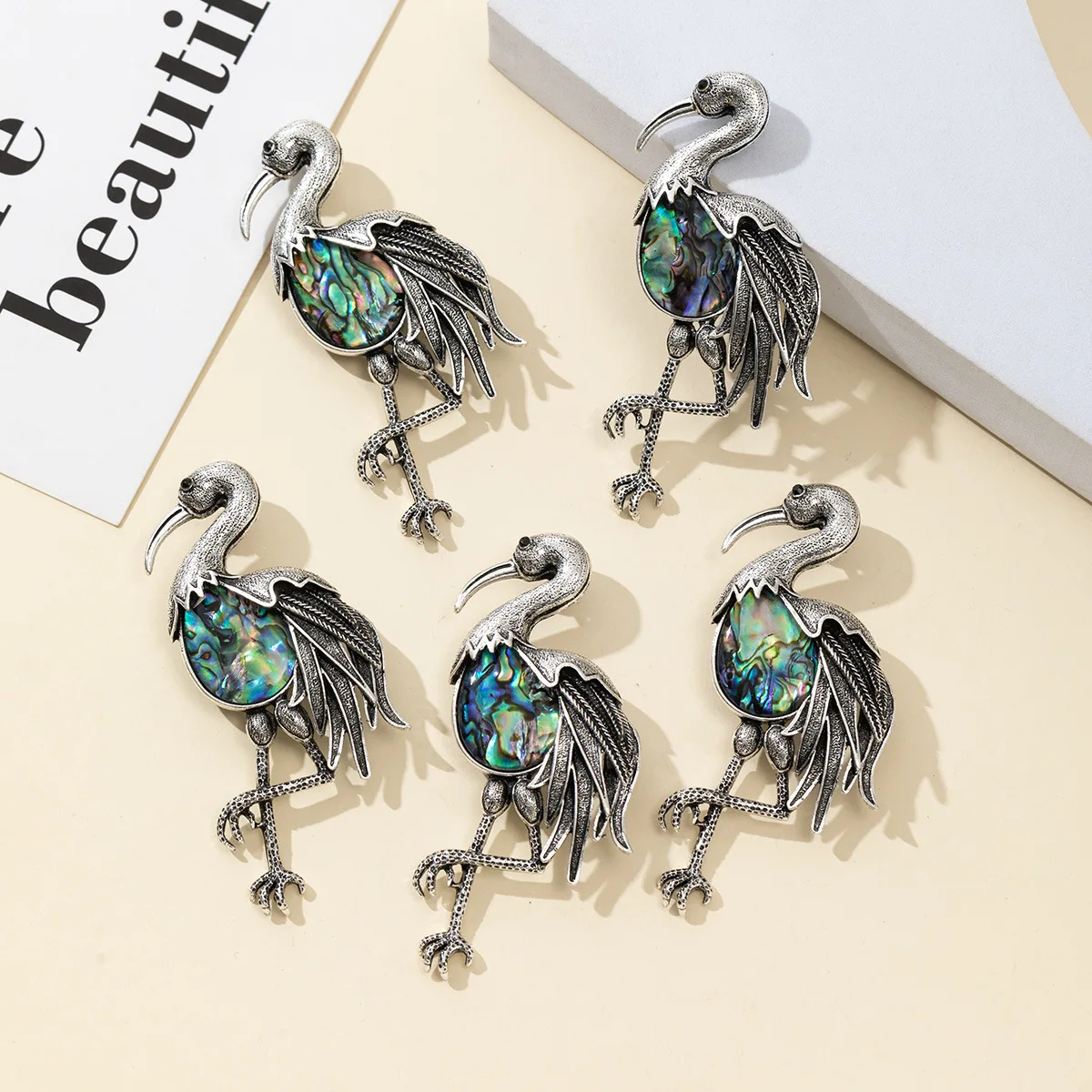 New Red-crowned Crane Animal Brooch Vintage Flamingo diy Jewelry accessories