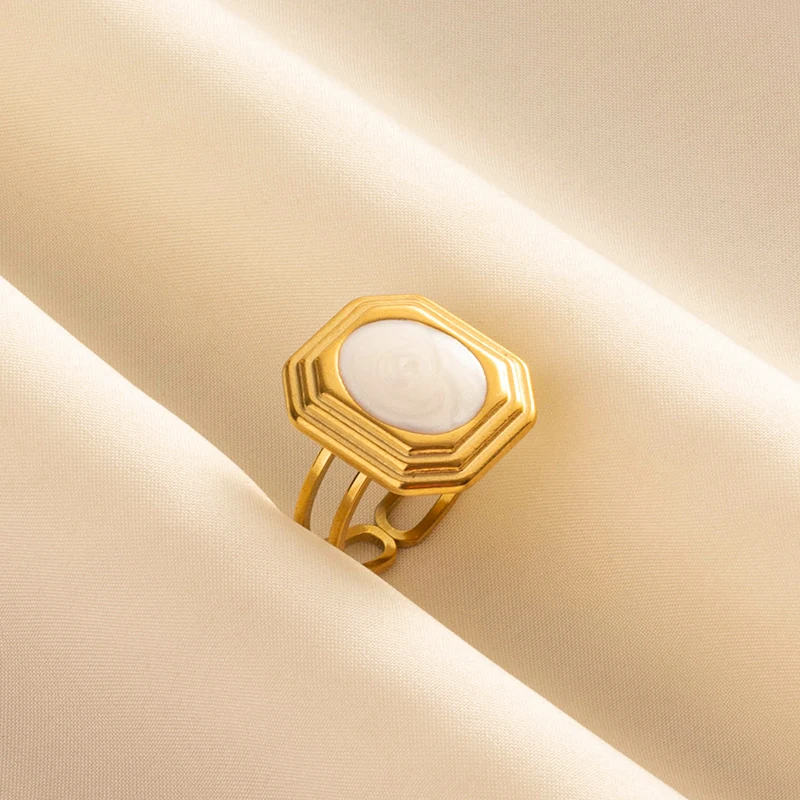 4pcs/Lot Stainless Steel Heart-Shaped Wing Rectangular Sun Moon Star Drip Oil Ring With Adjustable Opening For Men Women Jewelry