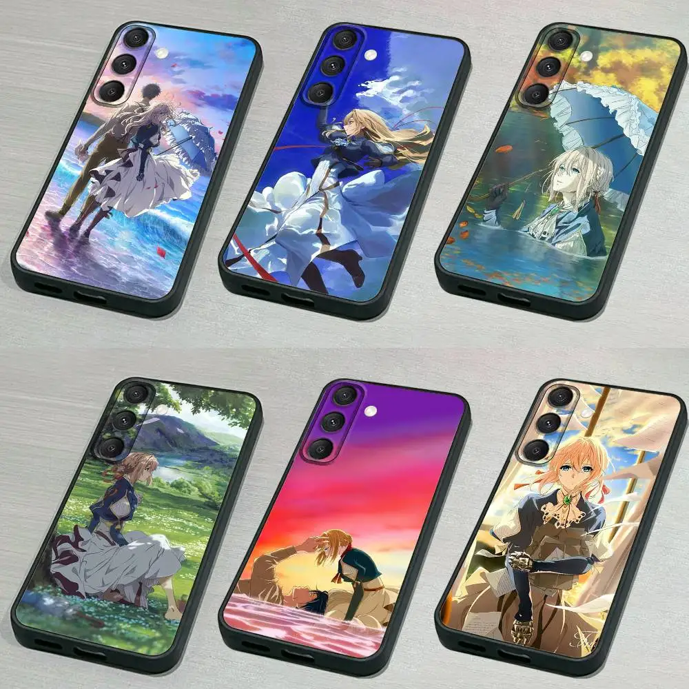 

V-Violet Evergarden-es Phone Case For Samsung S 25,24,23,22,30,21,10,9,Ultra,Plus,Lite,FE,4,5G Black Soft Case