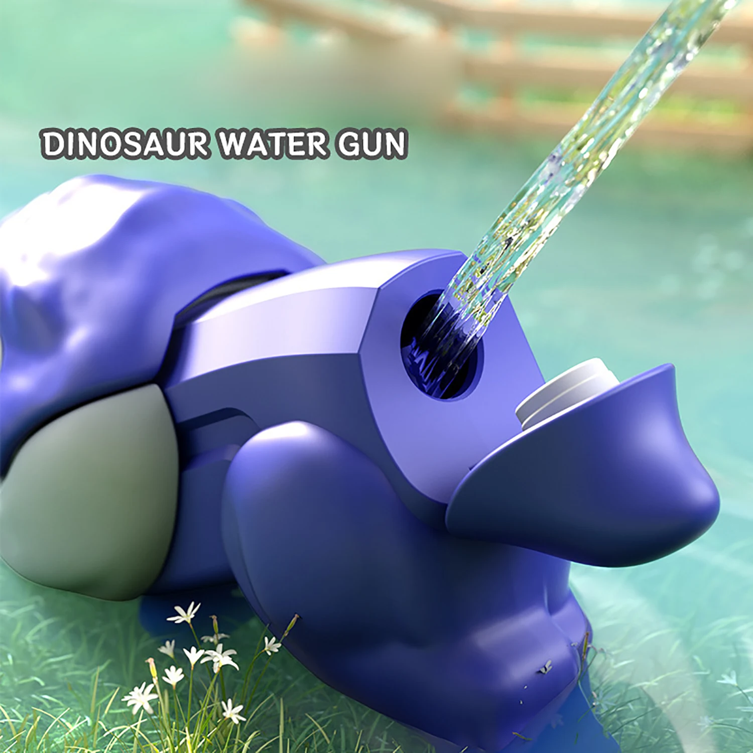 Children\'s Dinosaur Water Gun: Manually Pressing the Water Mouth Can Open Outdoor Water Playing Toys for Interactive Water Battl