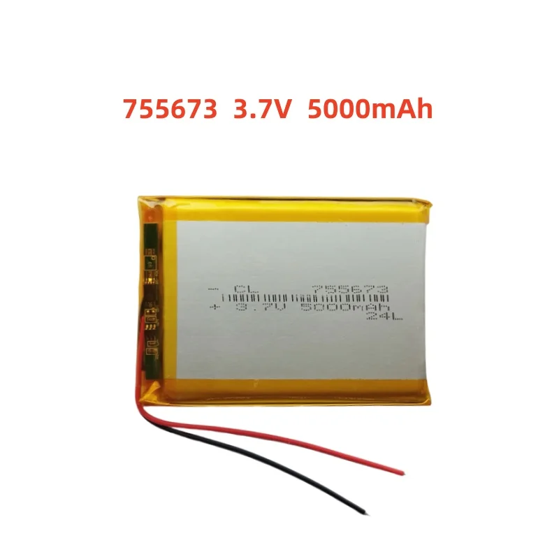 

3.7V 5000mAh 755673 Polymer Li Lipo Battery For E-Book Power Bank Video Player Portable DVD Tablet PC PSP Drone Camera
