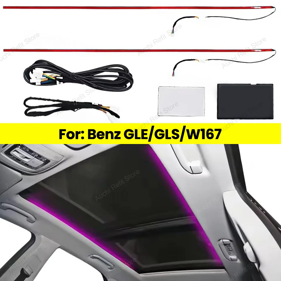 64 farben LED Oberlicht Lichter Für Mercedes Benz W167 GLE GLS AMG GLE53 Auto Innen Multicolor Umgebungs Licht Schiebedach Lampe refit