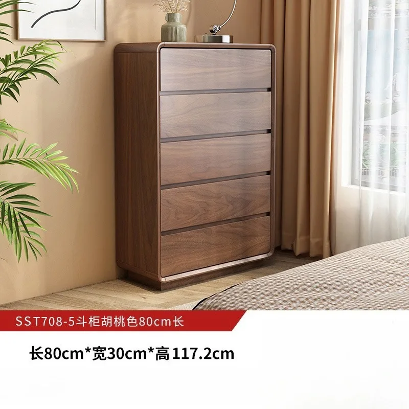 Solid wood cabinet 30cm ultra-thin medieval style storage cabinet bedroom bedside cabinet light luxury and high-end feeling 6