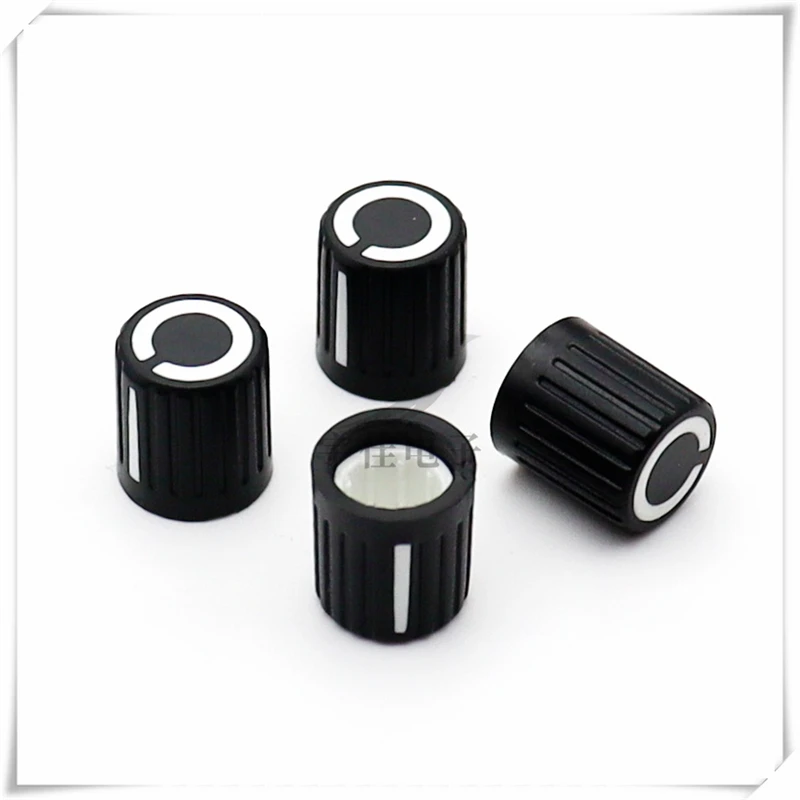 10PCS 10×11 Black And White Plastic Potentiometer Adjustment Knob Cap Power Amplifier Volume Knob Cap Electronic Equipment Cap