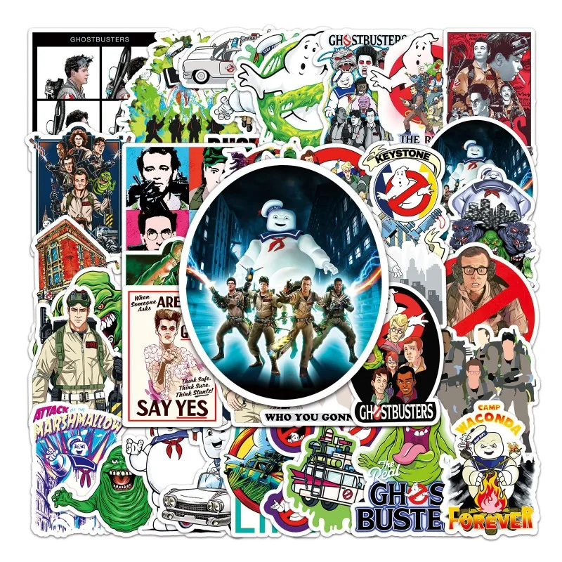 50pcs Ghostbusters Movie Graffiti Cartoon Stickers Waterproof Decorative Water Cup Luggage Desktop Stationery Skateboard Sticker