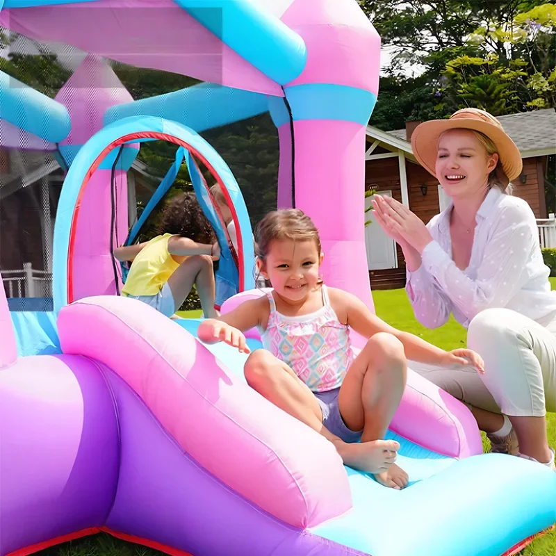 معدات لعب الأطفال الصغيرة الداخلية نفخ القلعة الشريحة 420D أكسفورد القماش الأطفال نفخ الحارس مهرجان الهدايا