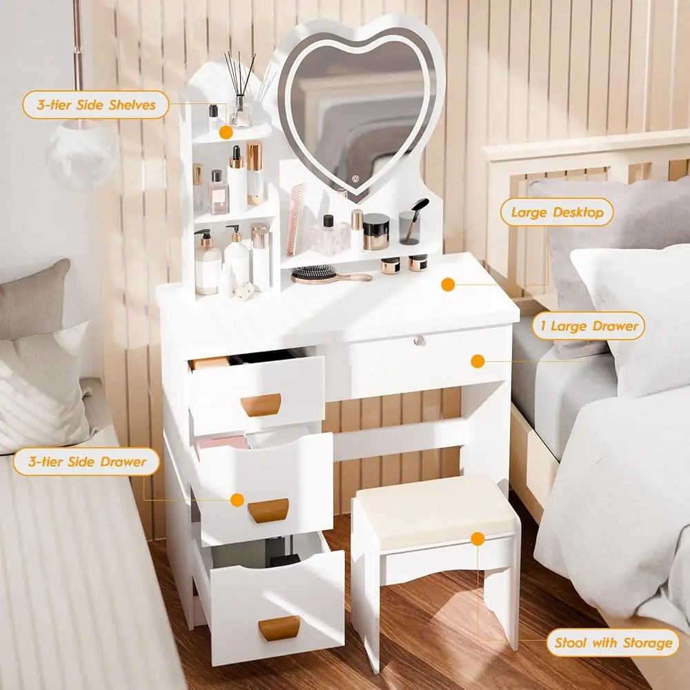 COSIEST Mesita De Noche Vintage MDF De 2 Niveles Mesa Auxiliar De Madera Con Caj