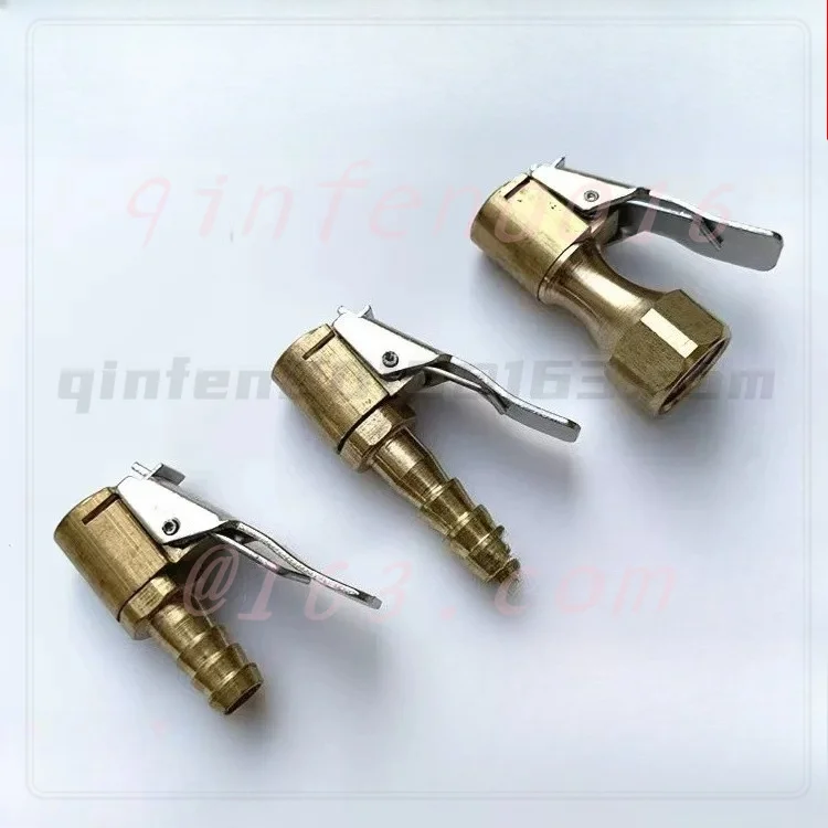 Auto Tyre Air Chuck Inflatable Pipe Clamp Air Nozzle Car Tire Pressure Gauge Inflation Connector Copper