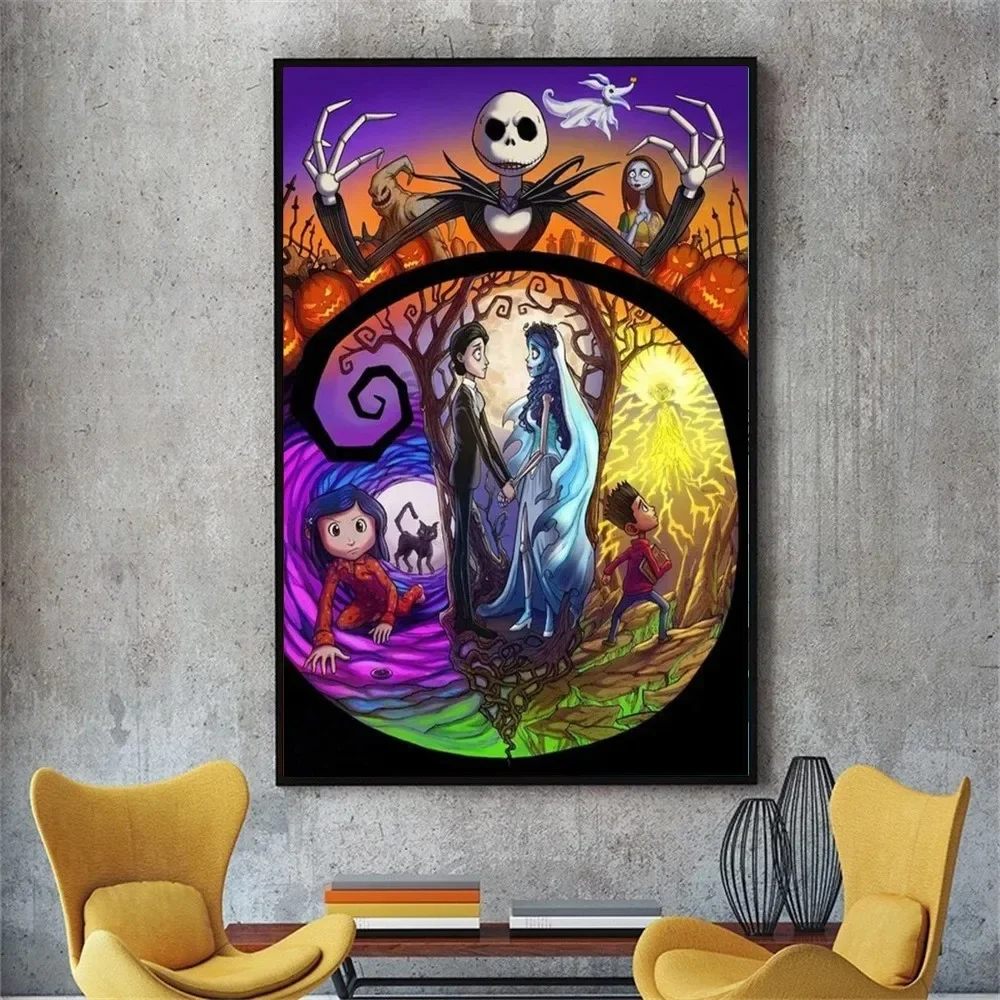 Film Tim Burton Pengantin Mayat Poster Kraft Club Bar Paper Vintage Poster Wall Art Painting Bedroom Study Stickers