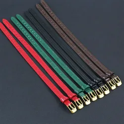 *NEW STYLE* Bamboo grain Leather Bracelet with Light Gold Buckle Jewelry String Letter Classic Minimalist Strap 6mm  8mm 10mm