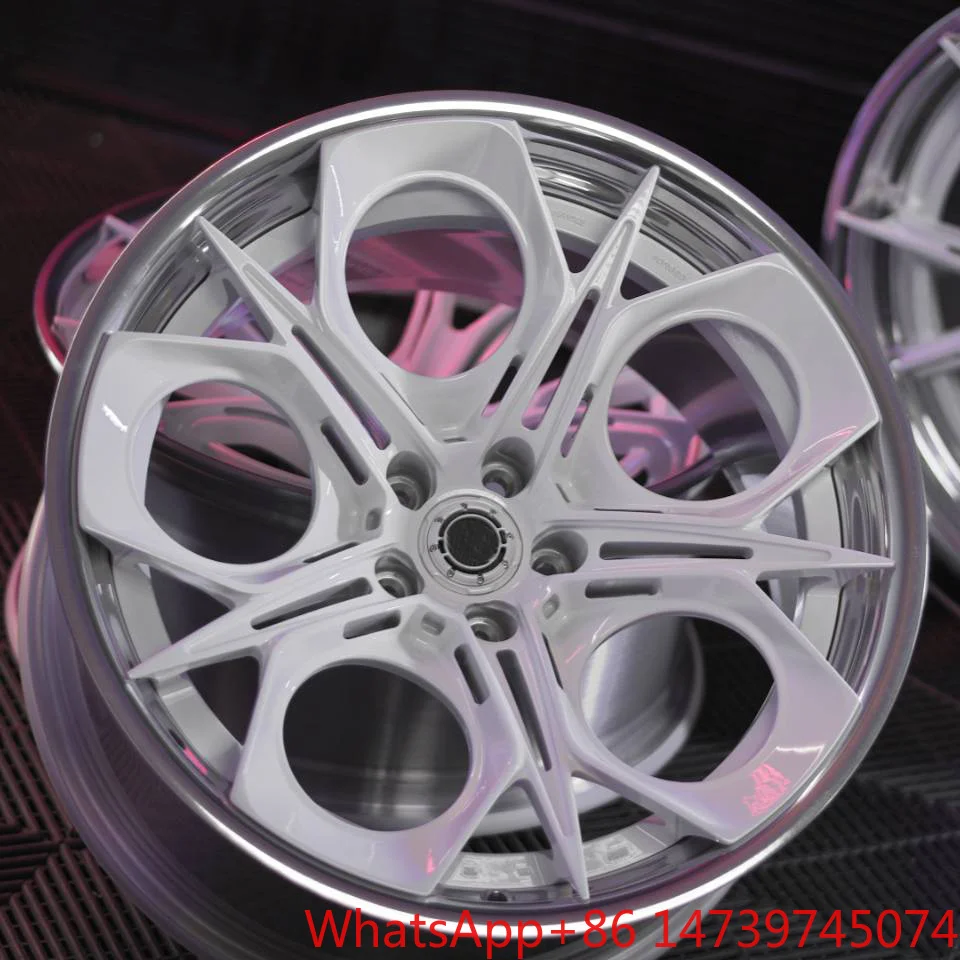 Custom 2 Piece Forged Wheels White Face Polished Lip Alloy Rims 19 20 21 Inch 5x112 for  G87 G80  RS6 R8