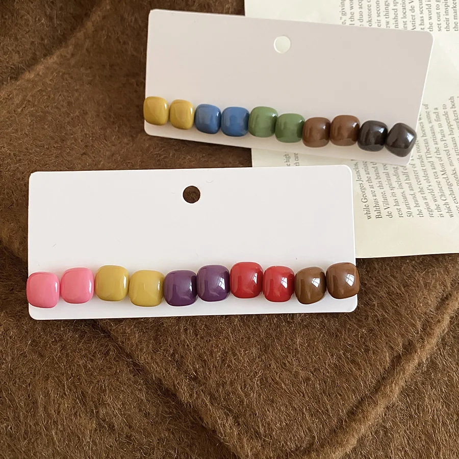 5 Pairs Korean Acrylic Resin Stud Earrings Set For Women Fashion Vintage Earring Jewelry Accessories Party Gifts Wholesale 2026