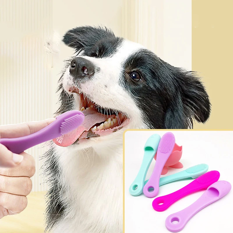 Dog Cat Finger Toothbrush Pet Soft Finger Nose Blackhead Cleaning Brush Silicone Dog Cat Wool Brush Pet Dog Accessorie