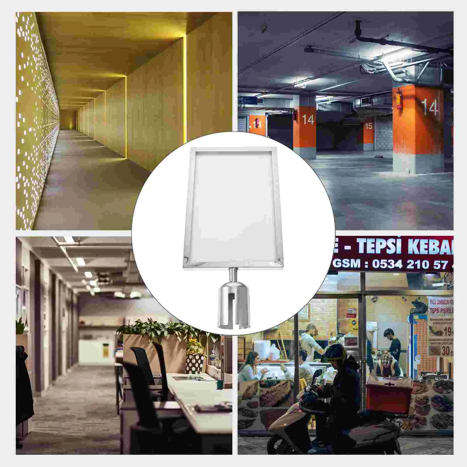 Cordon Post Belt Crowd Control Stanchion Sign Holder Signage Small Portrait Frame Stainless Steel Signs Travel Top