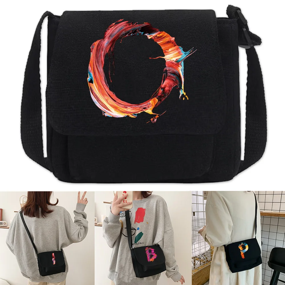 

Shoulder Messenger Bag Handbag Organizer Men Crossbody Bags Case Paint Letter Print Bags for Women Trend 2024 Canvas Tote Bag