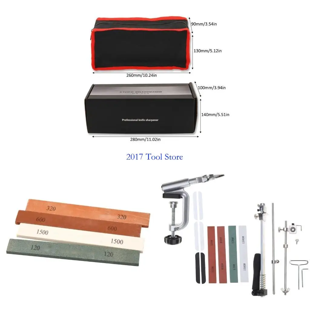 

K92A Профессиональный нож -точилка с 10 Whetstones 360 ° Слип.