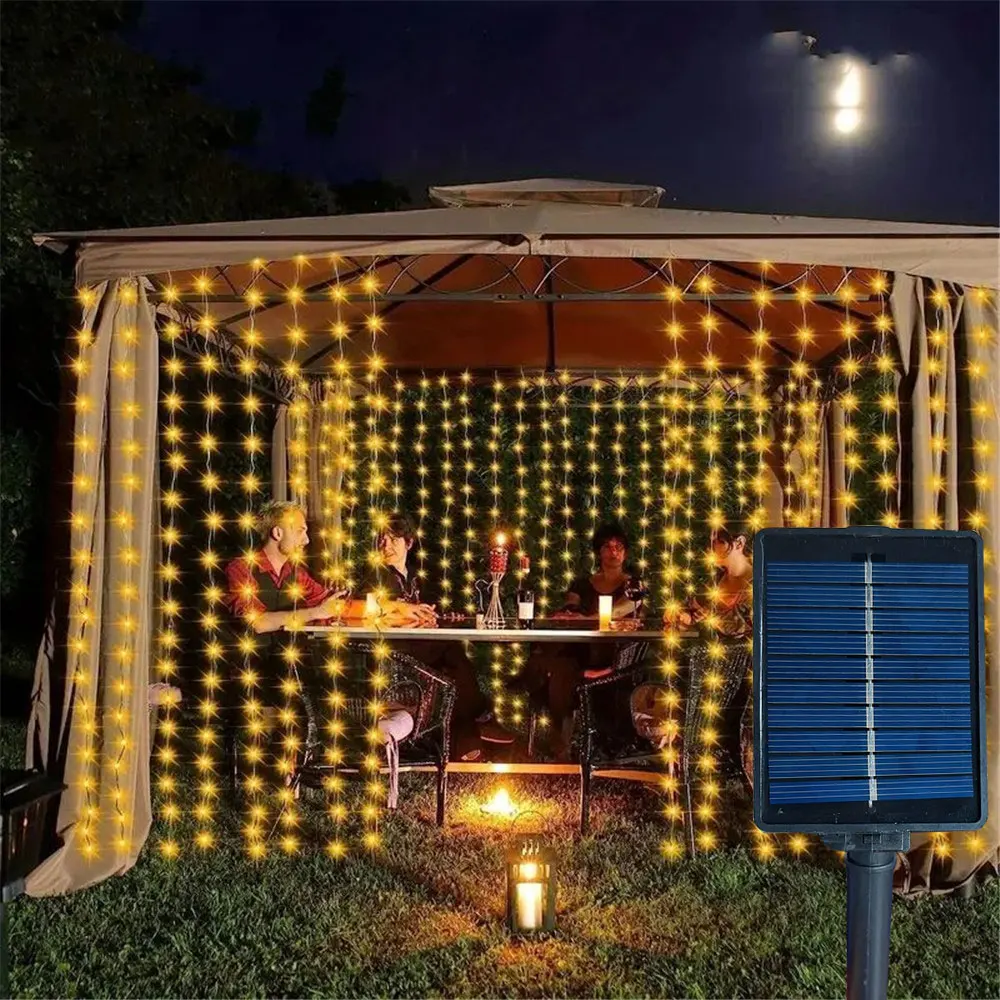 

LED 3M/6M Outdoor Holiday Light Wedding Decor Solar Fairy Curtain String Light Garden Garland Festoon Room Decoration Christmas