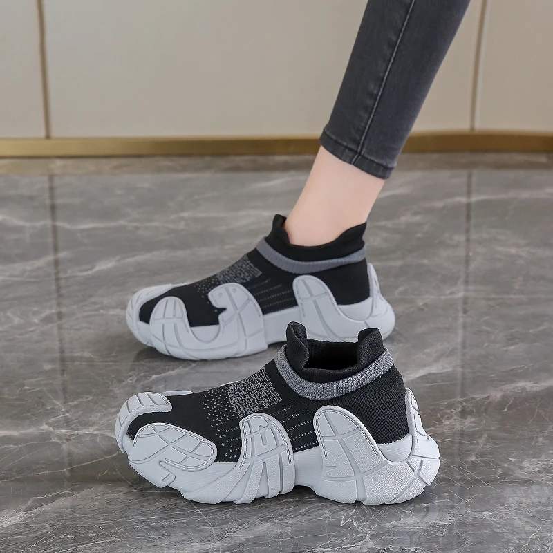 

Breathable Knit Platform Sneakers for Women Lightweight Comfortable Walking Shoes Non Slip Sole Fashion Athletic Footwear