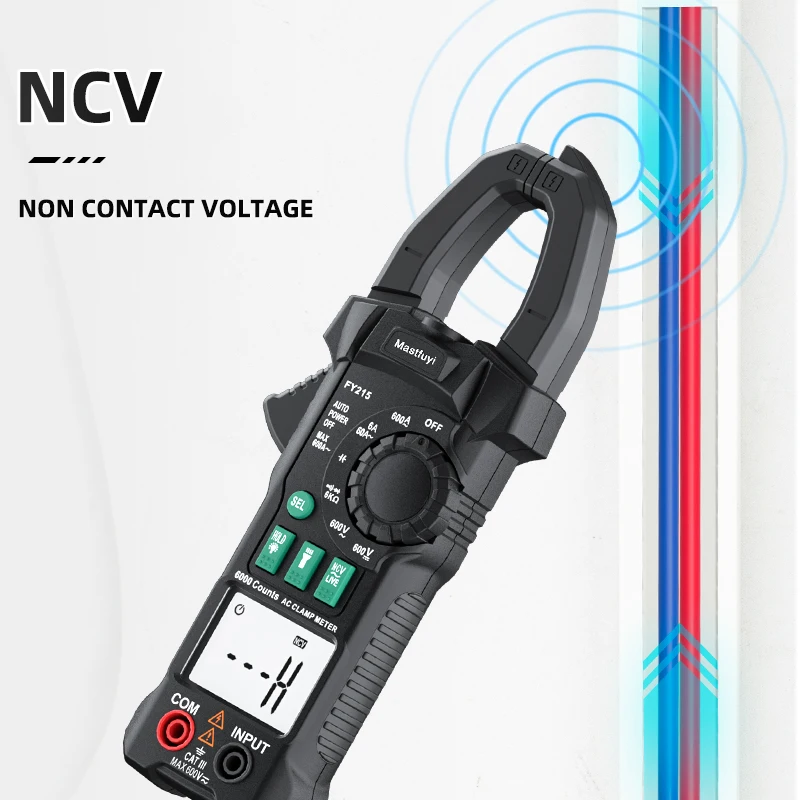 AC DC Digital Clamp Meter Auto Rang Multimeter True RMS Smart Plier Ammeter High Precision Capacitance Voltage Hz Ohm NCV Tester