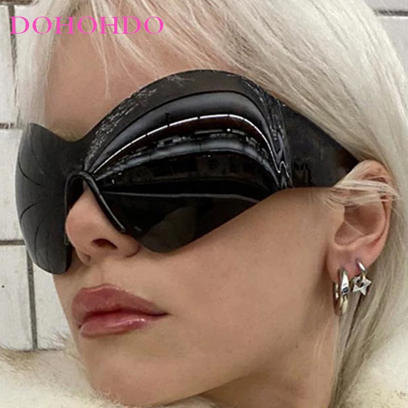 

VIntegrated Oversized Punk Women Sunglasses Luxury Brand Designer Men Sunglass Outdoor Sports Drive Travel Shade Goggles UV400