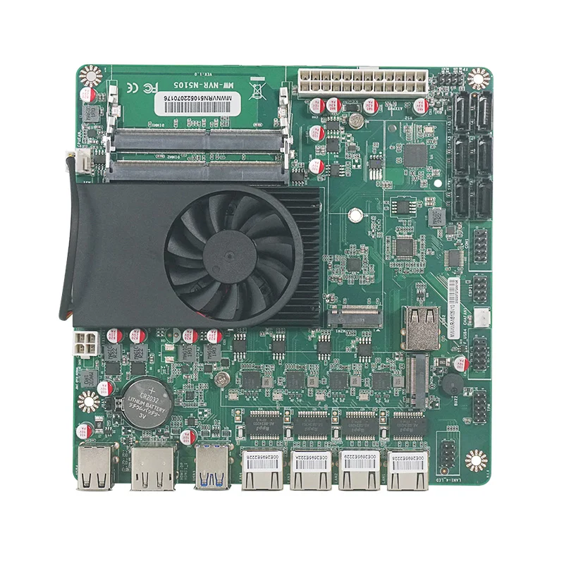 NAS Mini ITX N5105 Industrial Motherboard 17x17CM Soft Routing Intel i225-V B3 2.5Gbps 4*LAN 2*M.2 NVMe 6*SATA3.0 HDMI2.0 DP