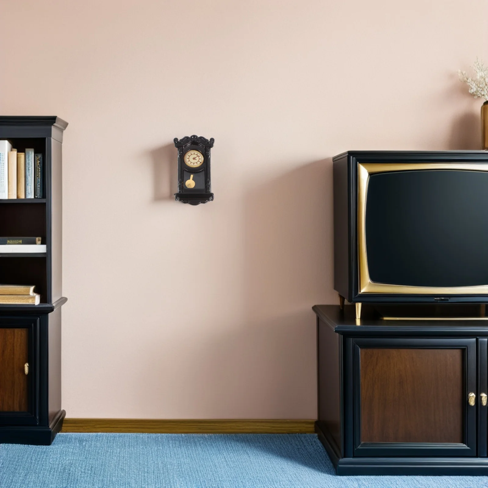 

2pcs Retro Vintage Wall Clock, Miniature Simulation Gear For Dollhouse Decoration, Small Hanging Clock Accessory, Tiny House