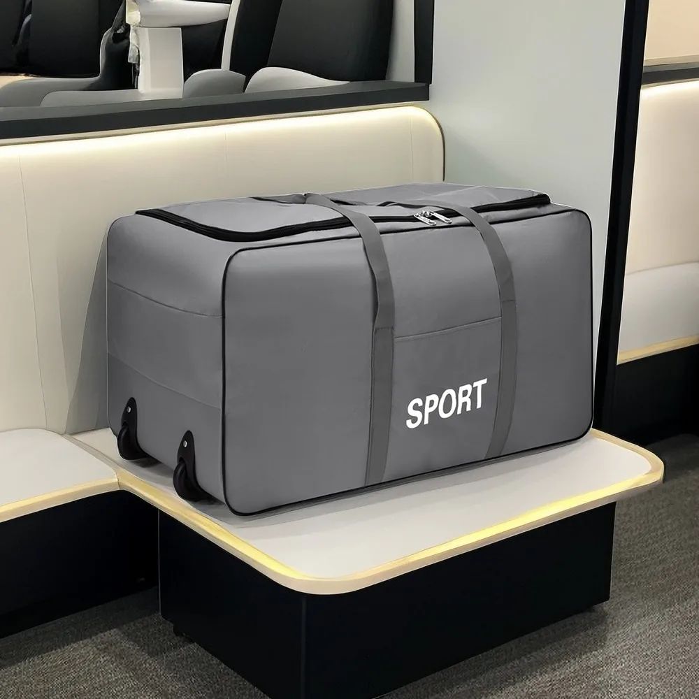 حقائب عجلات قابلة للطي حقيبة تخزين الأمتعة مع عجلات سعة كبيرة تحمل على حامل الحقائب حقيبة عربة قابلة للتوسيع