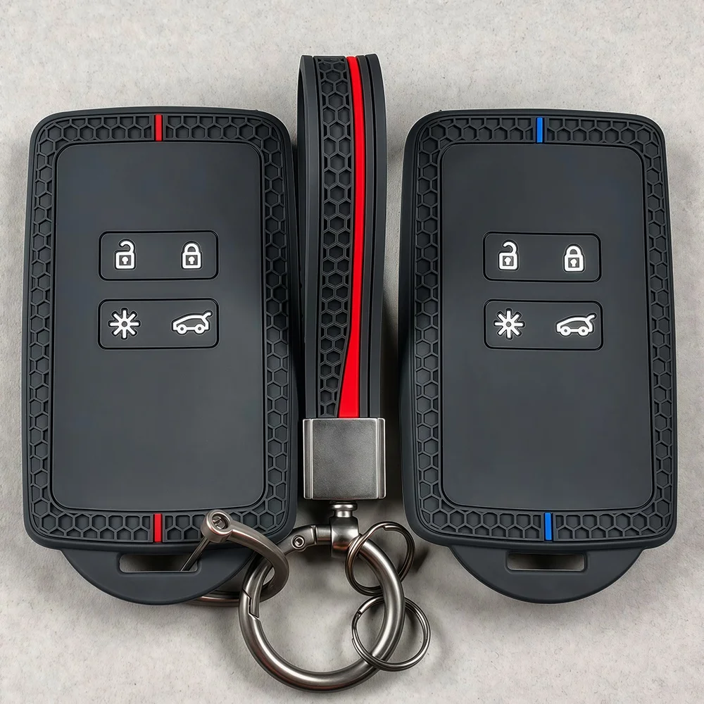 Silikon-Autoschlüsselhülle für Renault Megane E-Tech Austral Captur Arkana Koleos Zoe Scenic Dacia Sandero Duster Logan Kadjar Clio