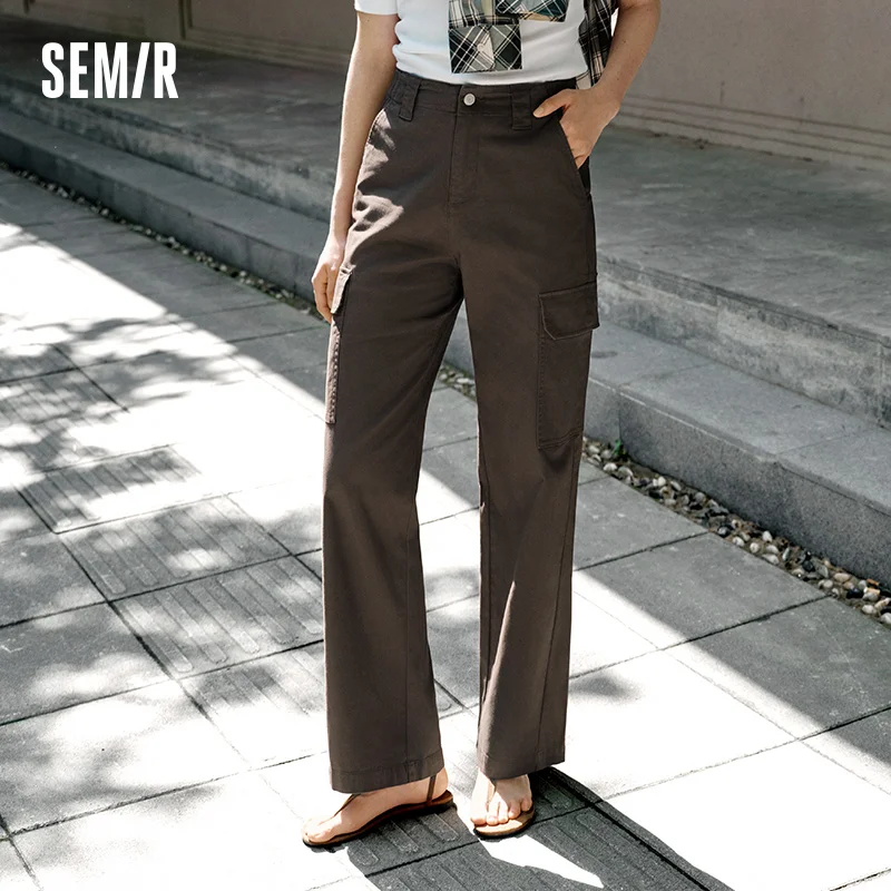 Semir Women Pants Urban Workwear Cargo Wide Leg Loose Straight Casual Style Slim Street Daily Trousers 2026 Autumn