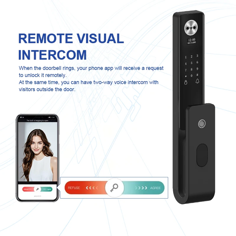 Cerradura Inteligente Tuya Wifi Smart Fingerprint Digital Lock Face Recognition Smart Door Lock With Camera - view 3