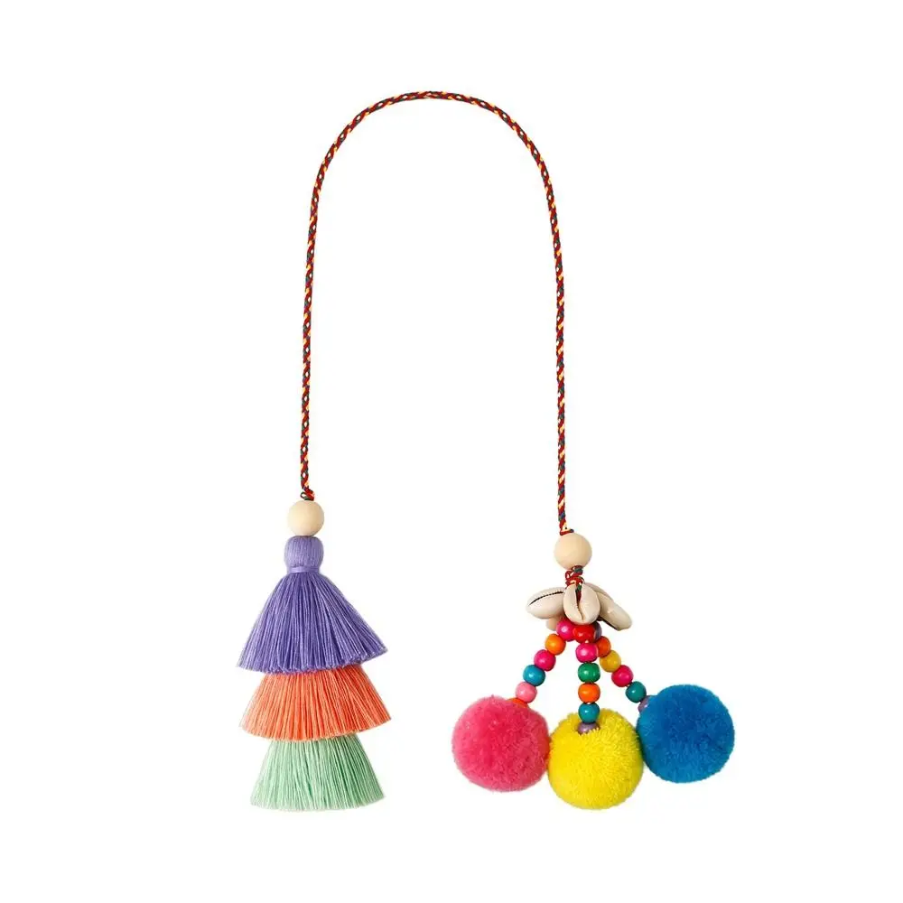 Shell Bohemian Tassel Pendant Weave Rope Hndmade DIY Braid Rope Bag Charms Bag Accessories Bag Decoration Ethnic Style Pendant