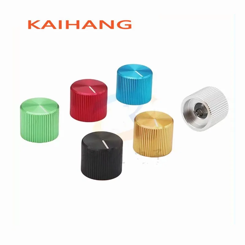 5PCS 15x12.5mm Colour Aluminum Alloy Solid Core Knob Multi Turn Potentiometer Knob Electric Guitar Knob Cap Round Hole 6.4MM